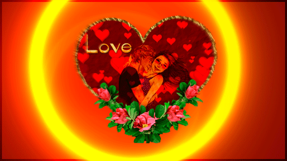 Анимированная открытка Love сердце