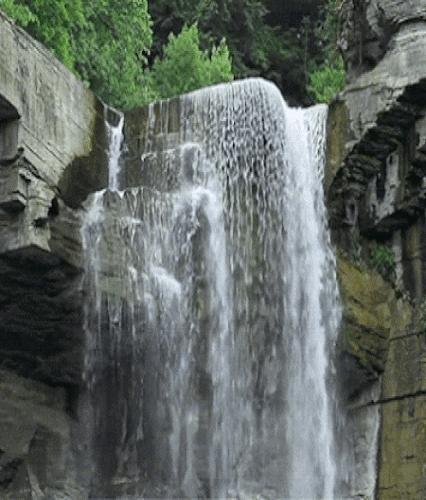 Анимированная открытка Водопад водопад