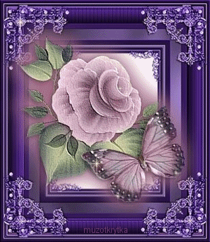 Анимированная открытка Бабочка и роза открытки поздравляем цветы
