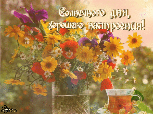 Анимированная открытка Солнечного дня, хорошего настроения!