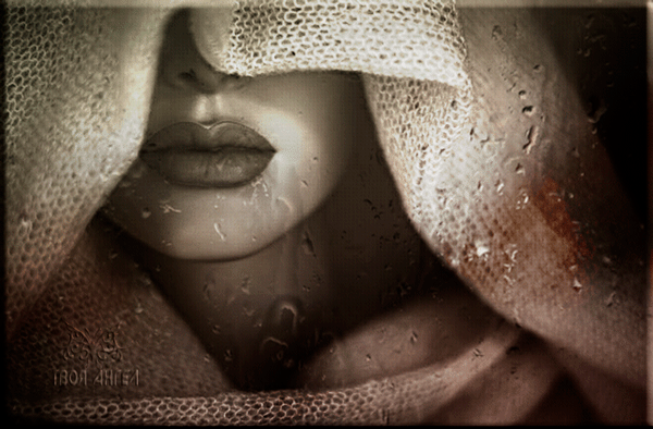Анимированная открытка Лицо, видны только губы