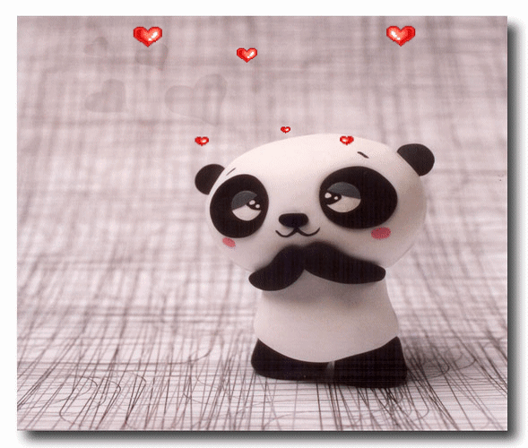 Анимированная открытка Милая панда мисс бонбон