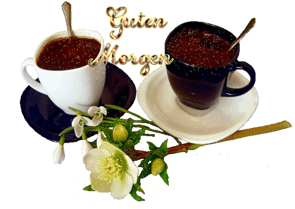 Анимированная открытка Guten Morgen твой кофе
