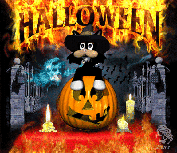 Анимированная открытка HALLOWEEN хэллоуин на аву