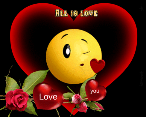 Анимированная открытка All is love Love you
