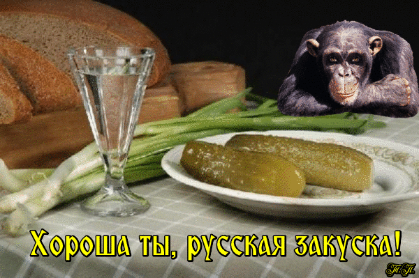 Анимированная открытка Хороша ты, русская закуска!