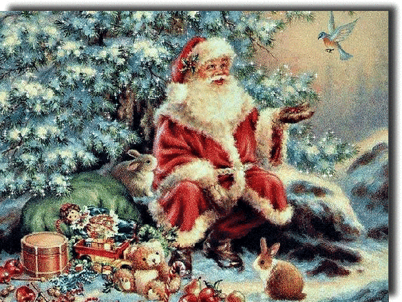 Анимированная открытка Дед мороз