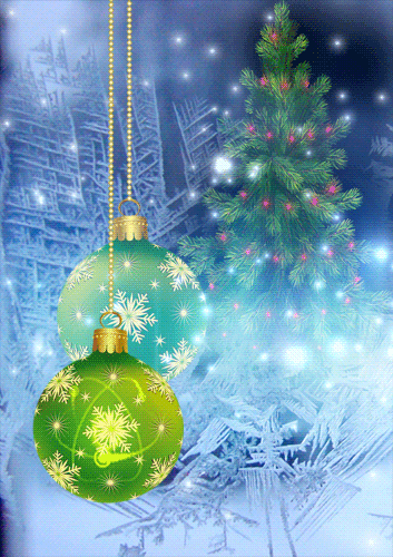 Анимированная открытка Рождественская елка украшения скриншот 4