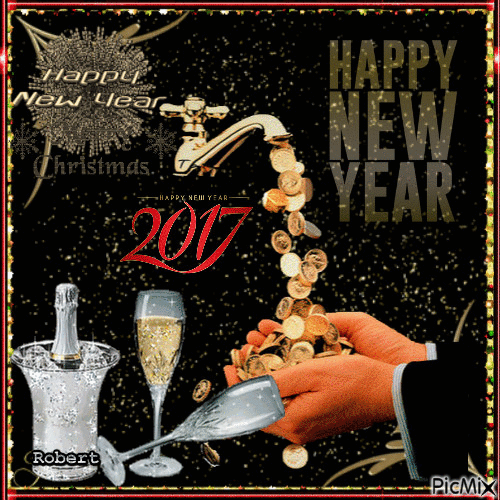 Анимированная открытка Happy New Year 2017
