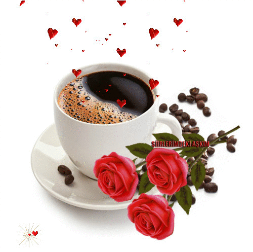 Анимированная открытка Кофе и цветы Кубок