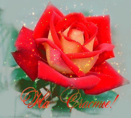 Анимированная открытка На Счастье! сад роз