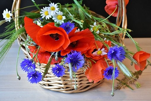 Открытка Корзина с цветами