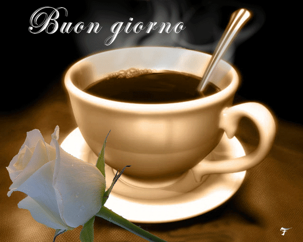 Анимированная открытка Bucn gicno доброе утро кофе
