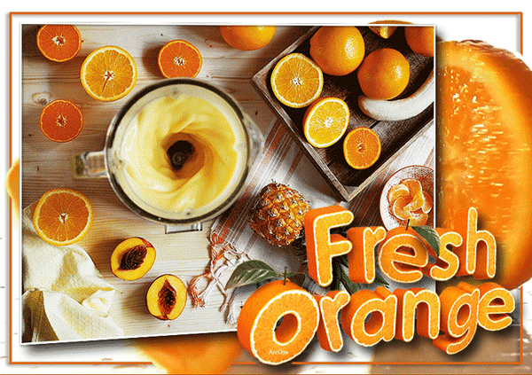 Анимированная открытка Апельсиновый фрэш