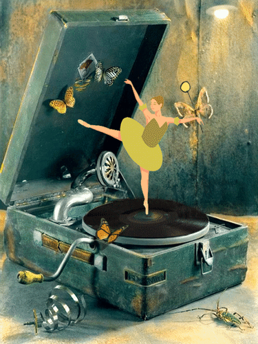 Анимированная открытка Маленькая балерина